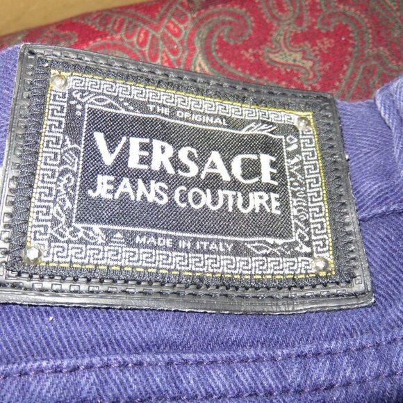Versace Jeans Couture Straight Leg Blue Denim Jeans Pants 33 47 Plus Size - Picture 2 of 8